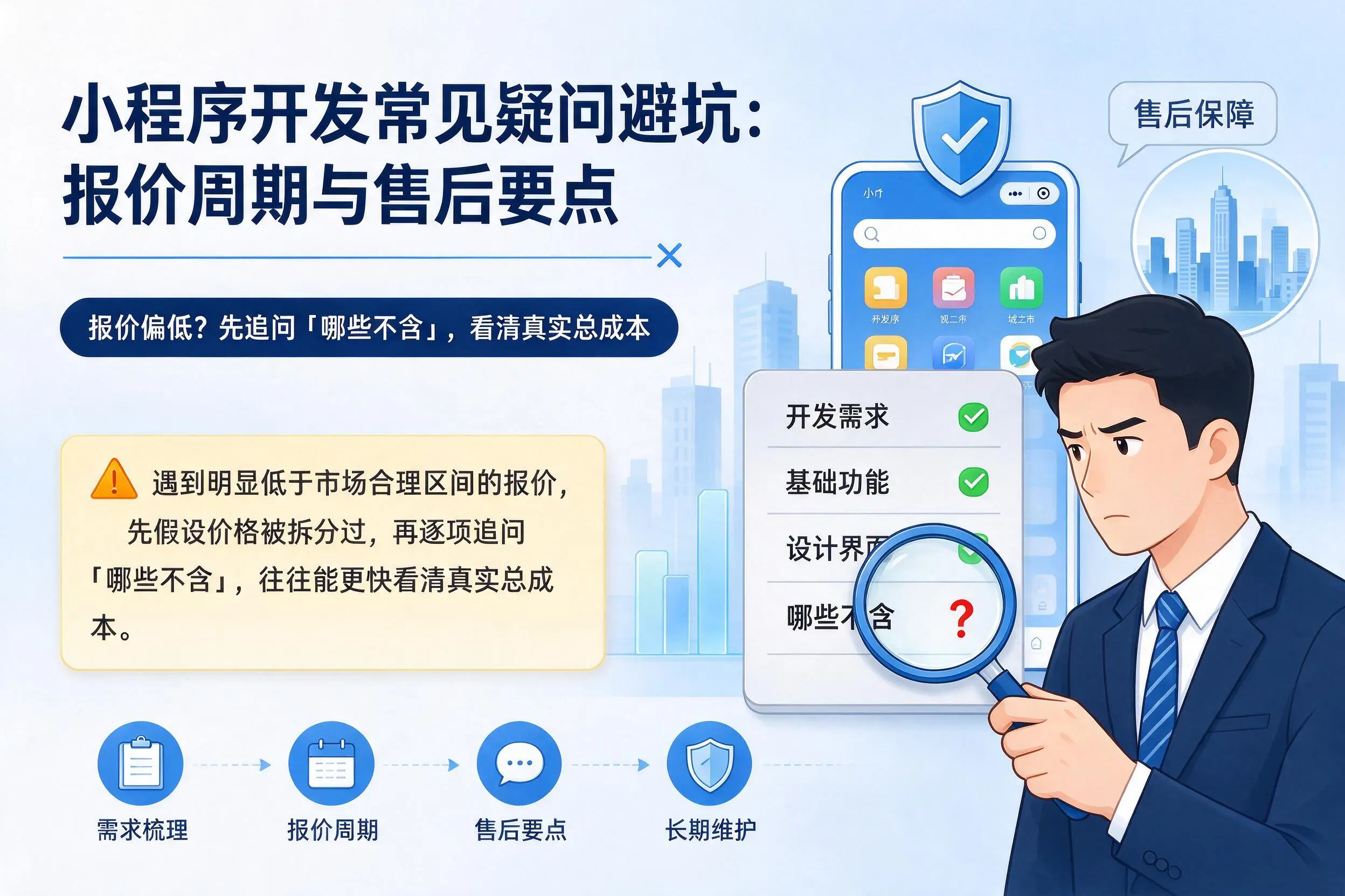东营小程序开发常见疑问避坑：报价周期与售后要点