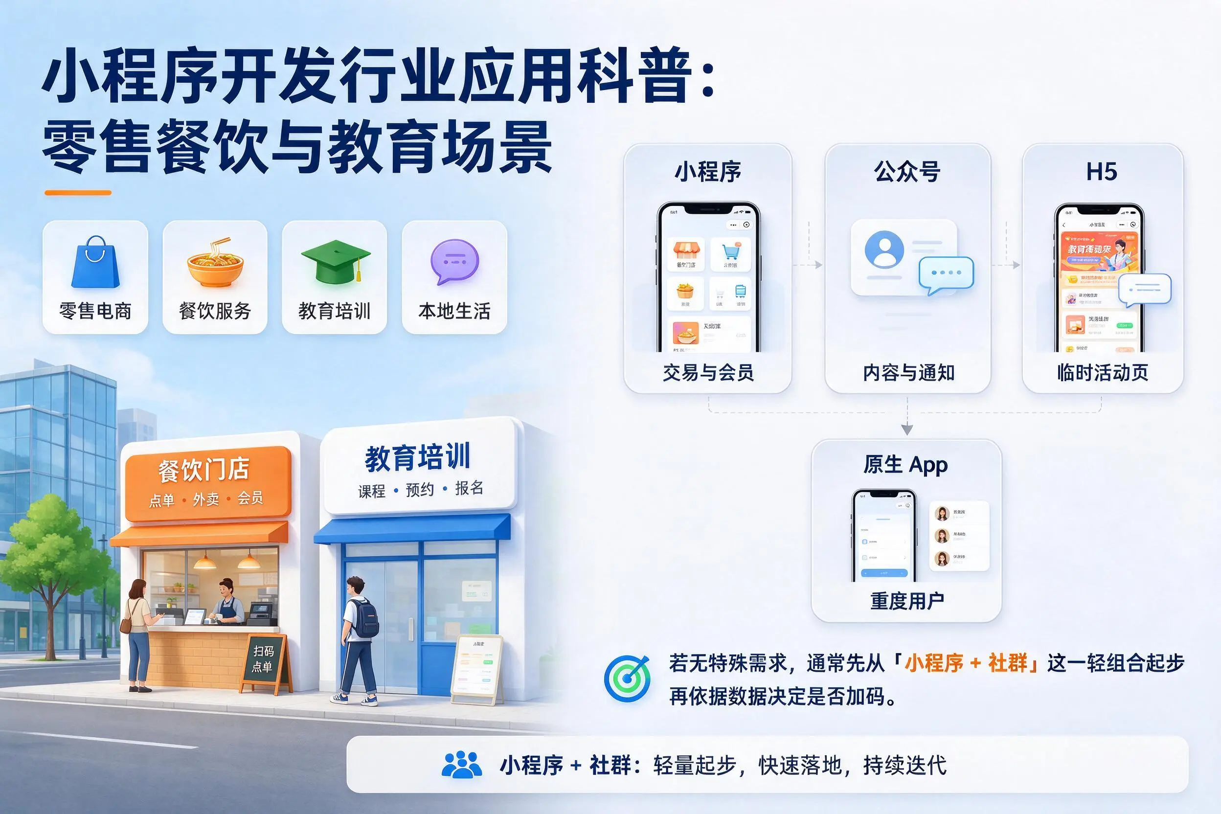 东营小程序开发行业应用科普：零售餐饮与教育场景