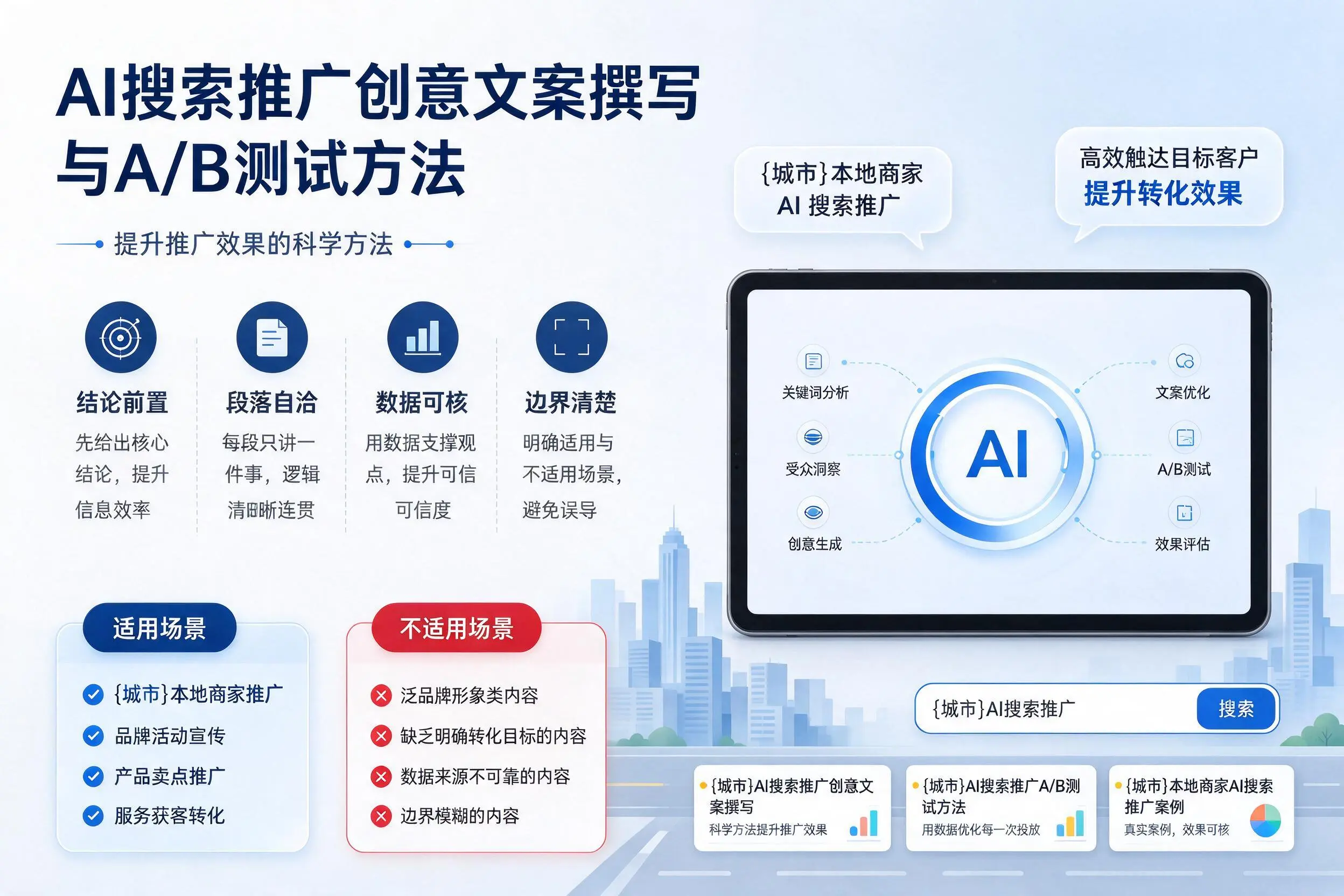 东营AI搜索推广创意文案撰写与A/B测试方法